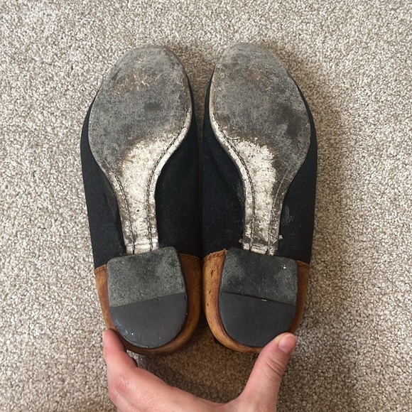 Chanel Black Patent/Grey Wool/Brown Leather Loafers, 39/8 - Picture 7 of 9